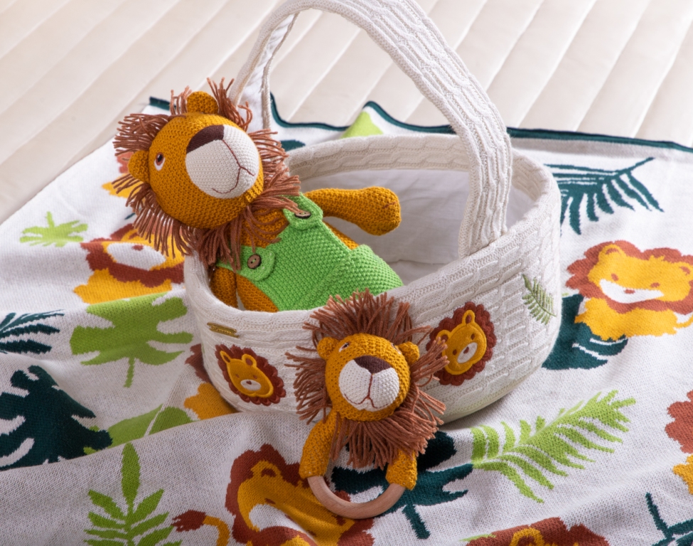 Lion Gift Set Organic Cotton Plush Toys for new born baby Kids Baby Girls Boys