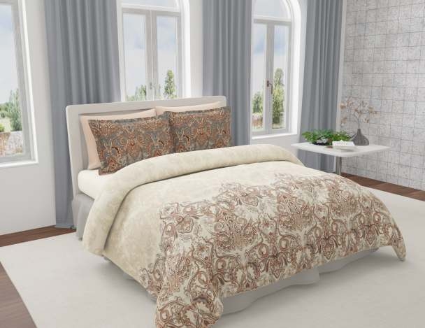 300 TC Uprise Fitted Sheet Print 100% Cotton Pillow Cover Set For Bedroom Best Quality Wholesale Price Bedsheet