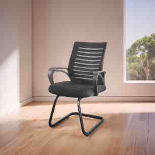 Honda Black Office Visitor Mesh Medium Back Chair Expot Quality