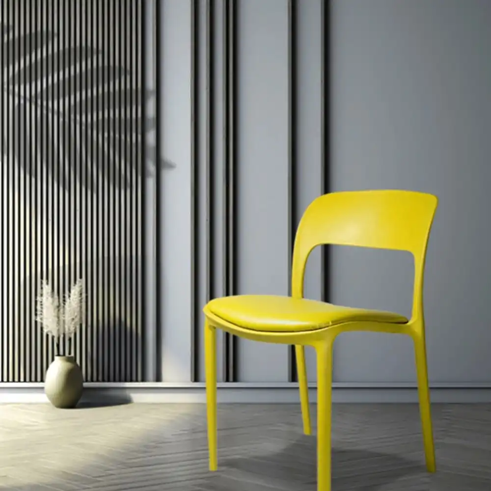 High Quality Plastic Moulded Polypropylene Chair With Cushion Export Quality Hot Selling 2025