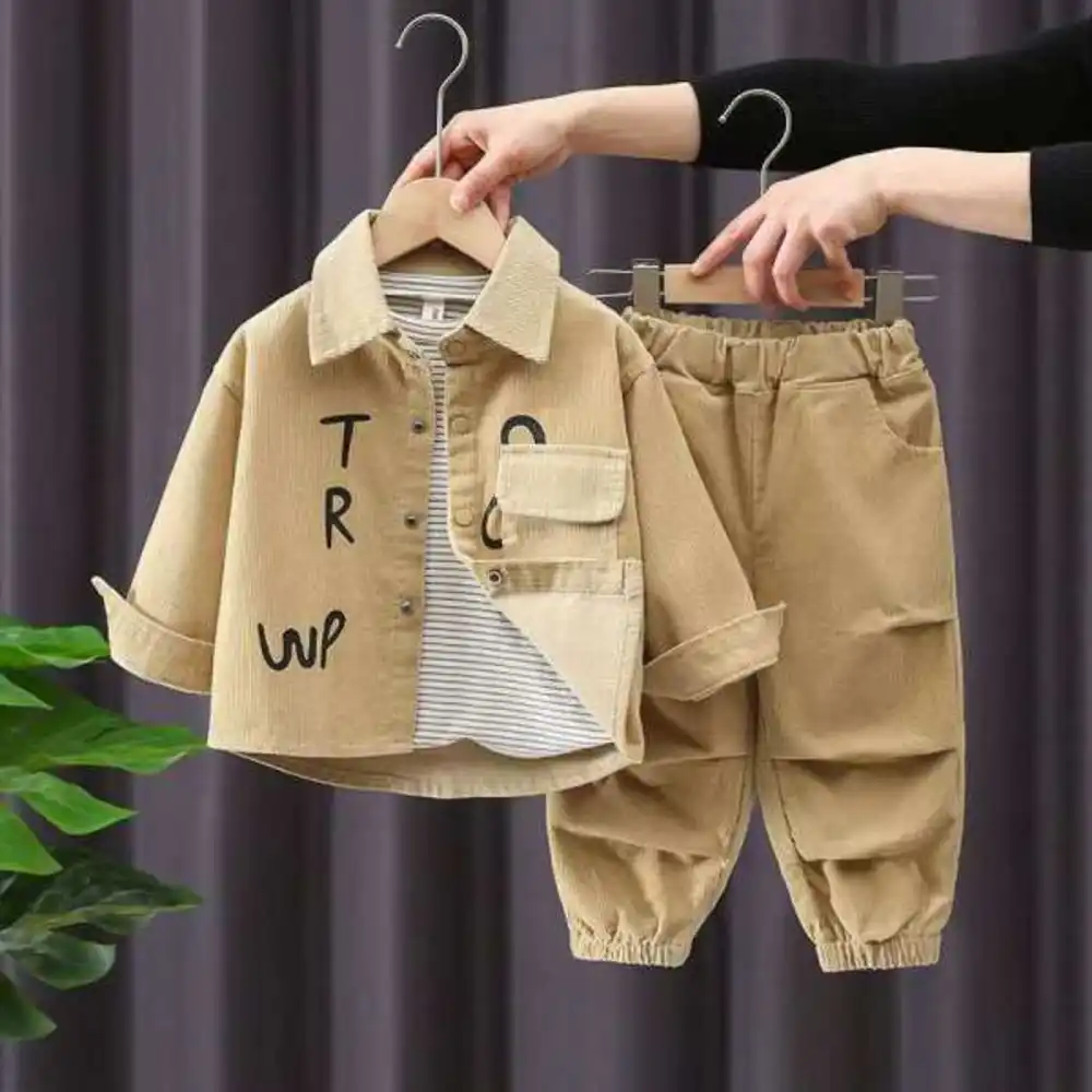 Kids Wear Co-odset Cargo Co-odset New Arrival 2025 Pant Shirt Set