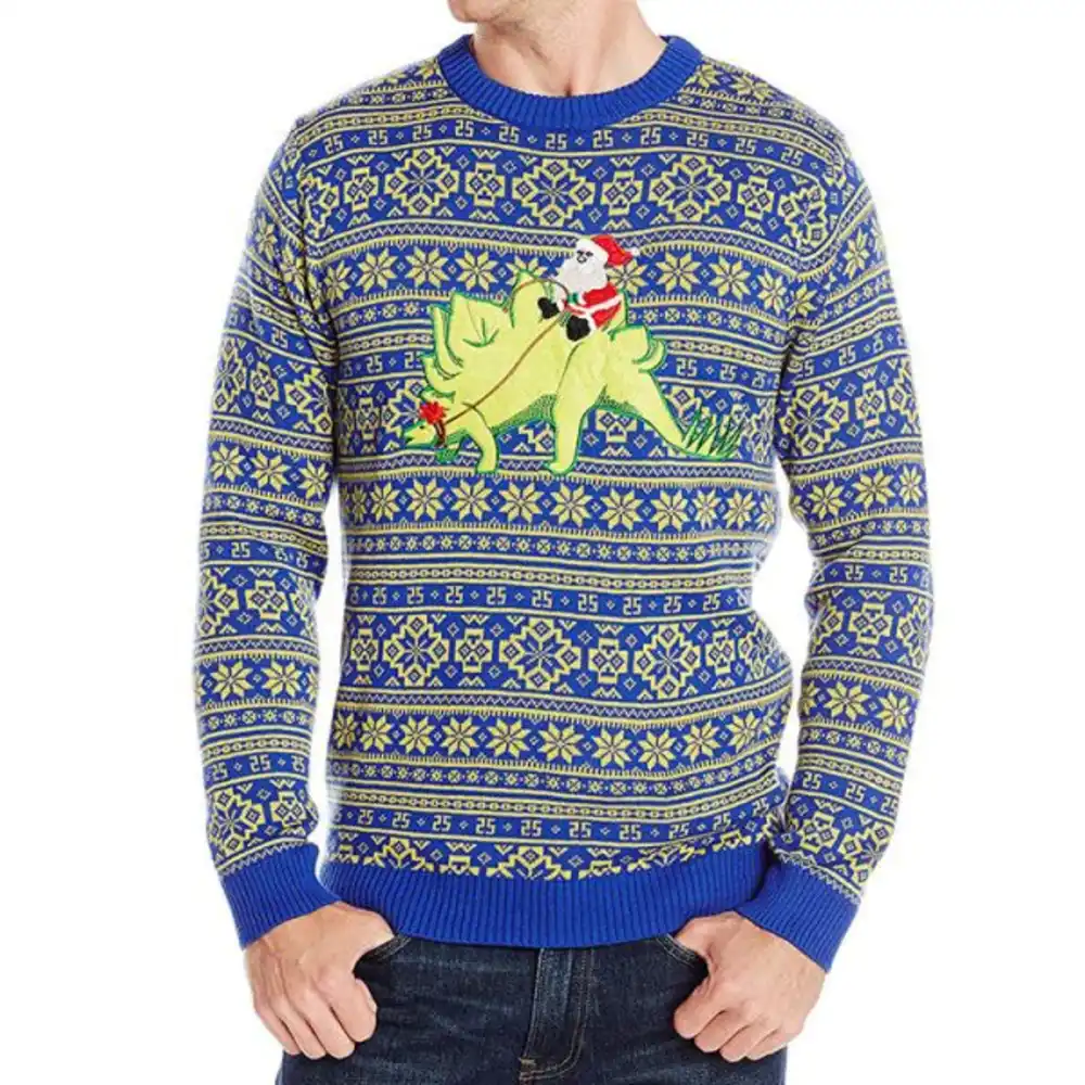 2025 Acrylic Pullover Sweaters Ribbed Knit Top Casual Jacquard Knitted Sweater For Men Long Sleeve