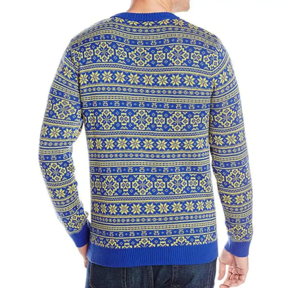 Acrylic Pullover Sweaters Ribbed Knit Top Casual Jacquard Knitted Sweater For Men Long Sleeve