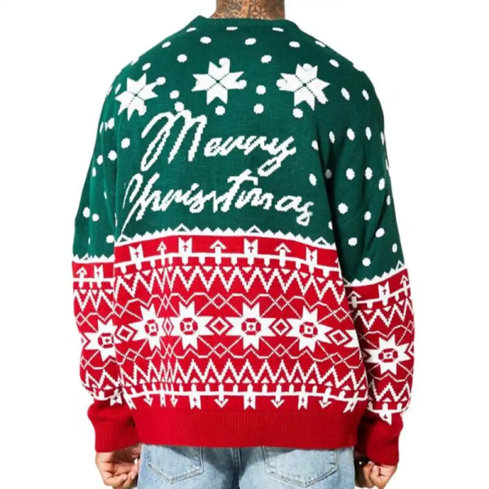 2025 Christmas Jacquard Loose Knit Mens Sweater Autumn Winter Christmas Pullover Knit Men's Sweaters